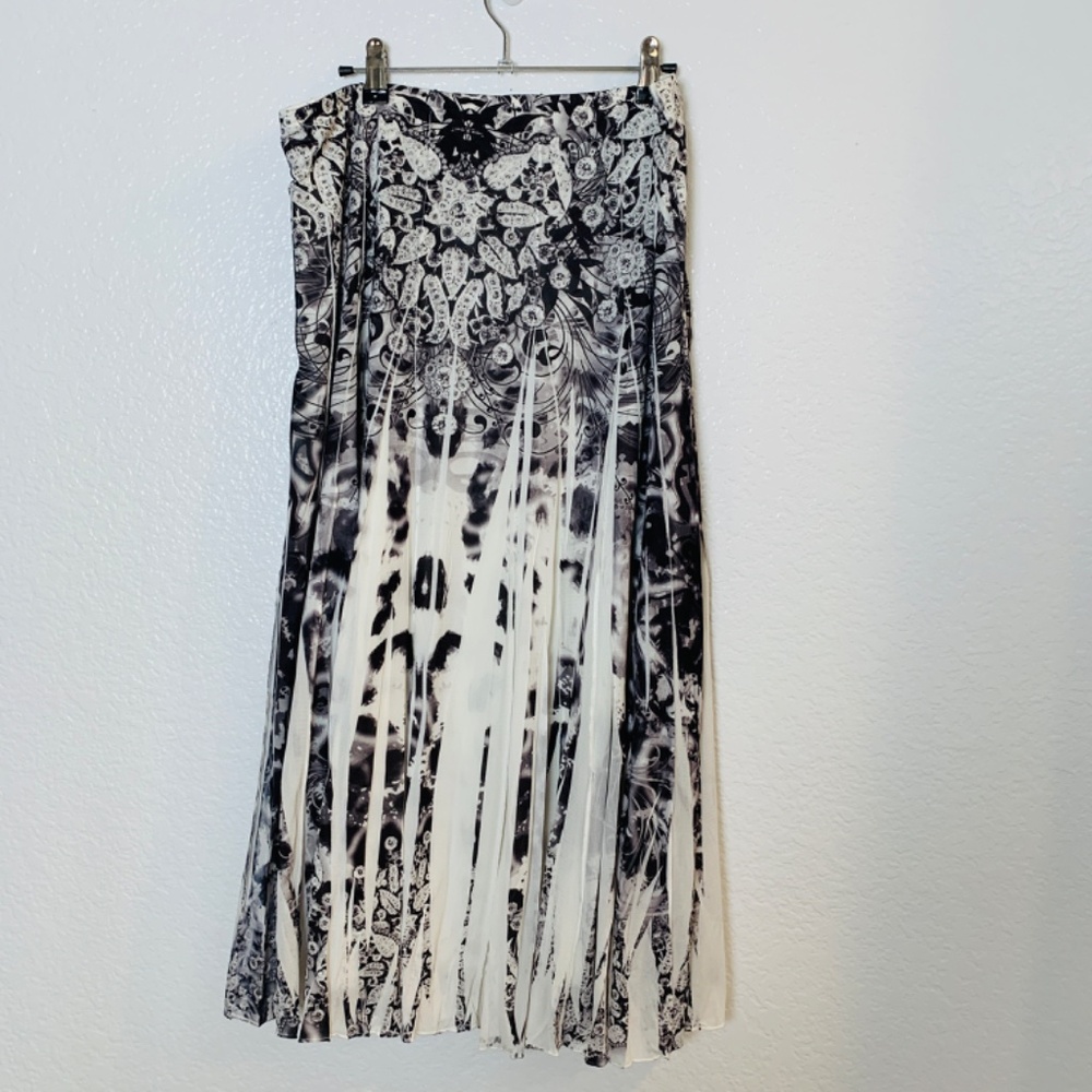 One World Skirt XL Black White Fairy Artsy Boho Flouncy Forest Earthy Boho - Picture 9 of 13